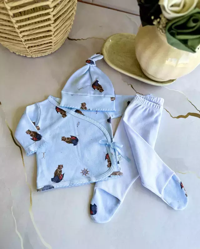 AJUAR RECIEN NACIDO 3 PIEZAS (ALGODON PIMA) – Pañalera Belyan